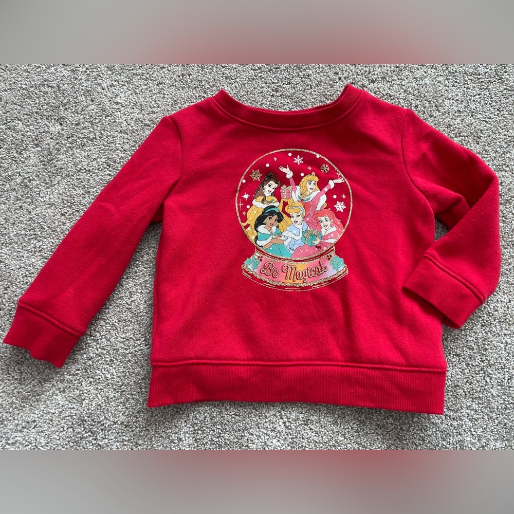 Baby Disney Christmas Princess Sweatshirt- Size 18m - Picture 1 of 3